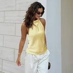 Women’s Satin Halter Corset Top