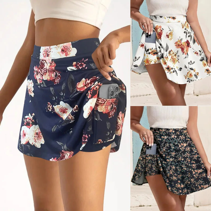 Women’s Floral Pleated Skort