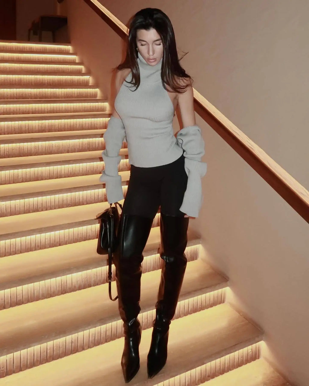 Women’s Backless Knit Turtleneck Vest