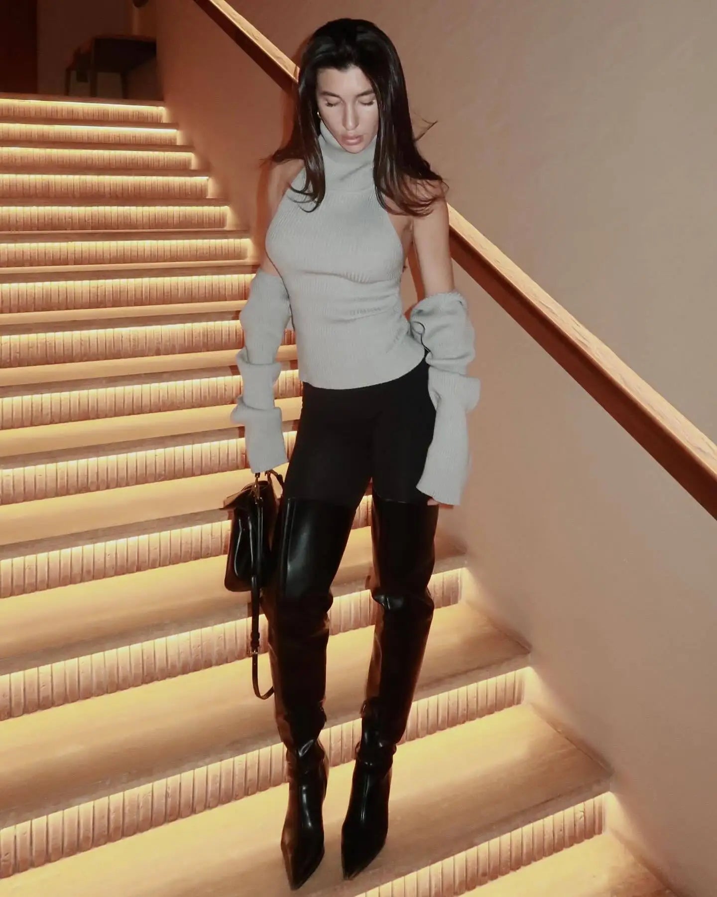 Women’s Backless Knit Turtleneck Vest