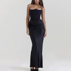 Satin Pleated Dress