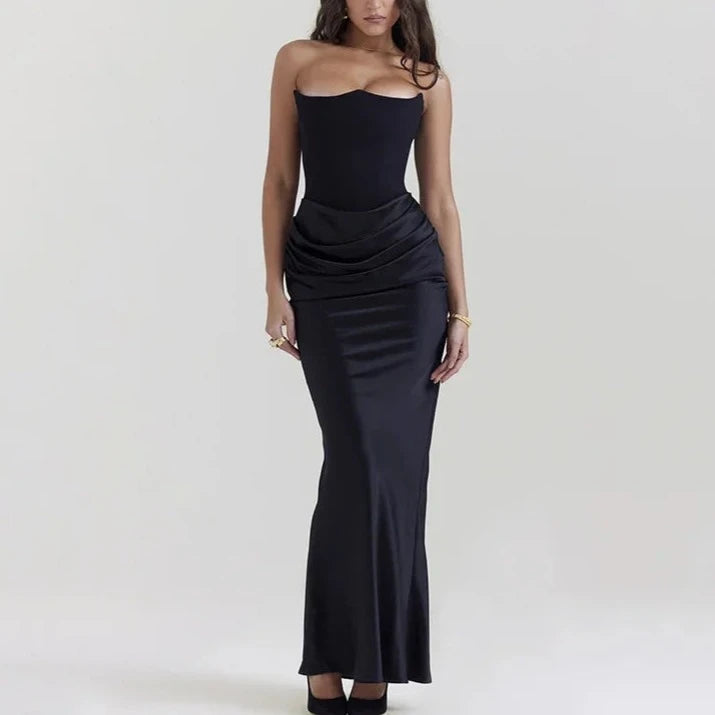 Satin Pleated Dress