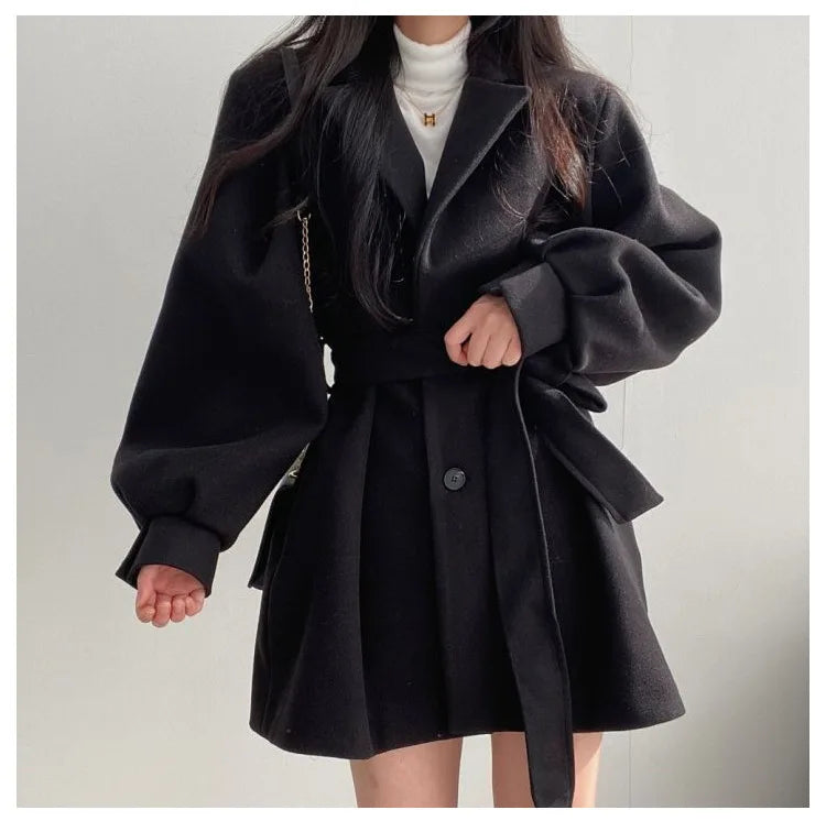 Isadora Lace-Up Wool Coat