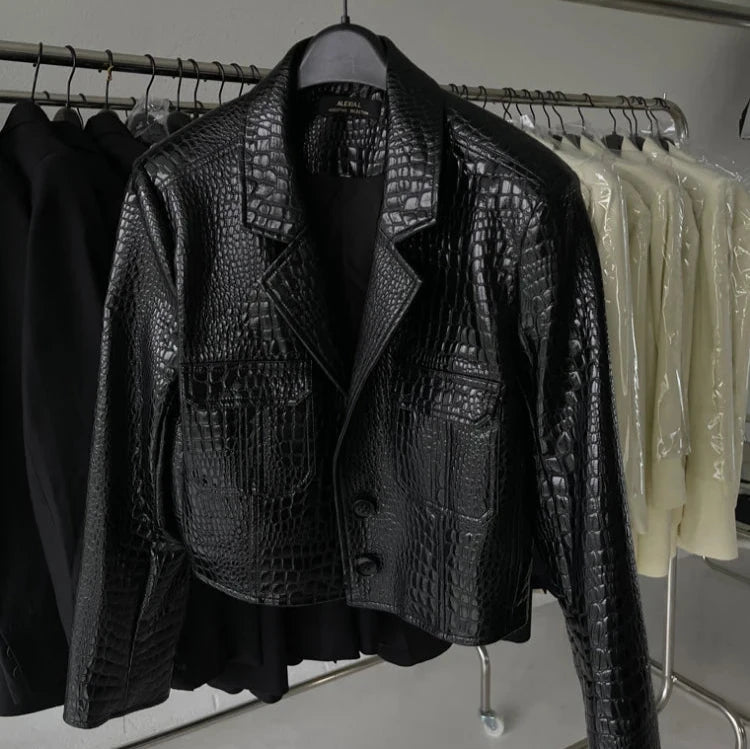 Leire Short Crocodile Jacket