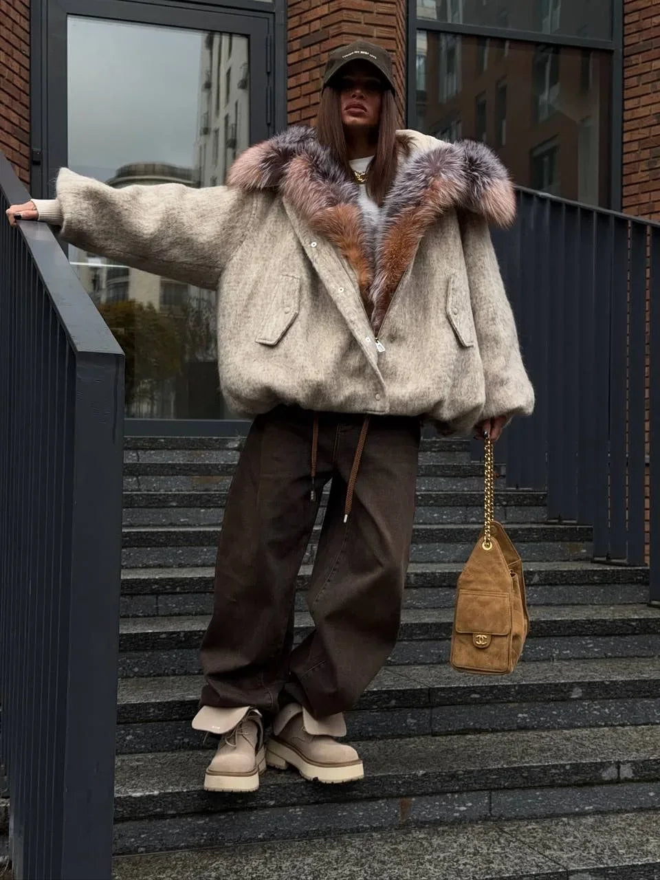 Odessa Fur Collar Coat