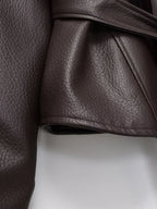 Valentina Belted PU Leather Jacket