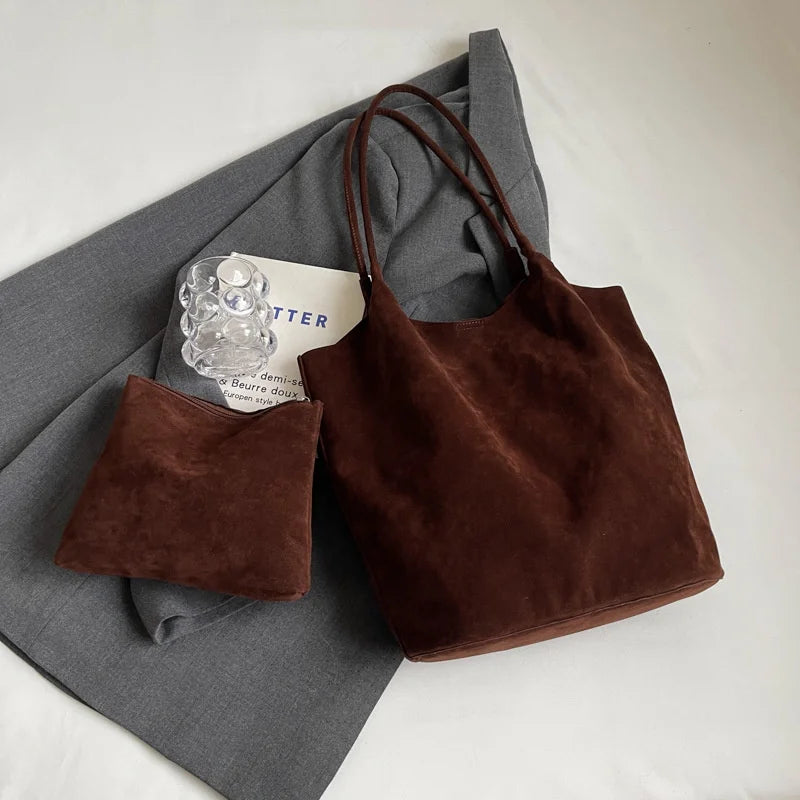 Isabelle Suede Shoulder Tote