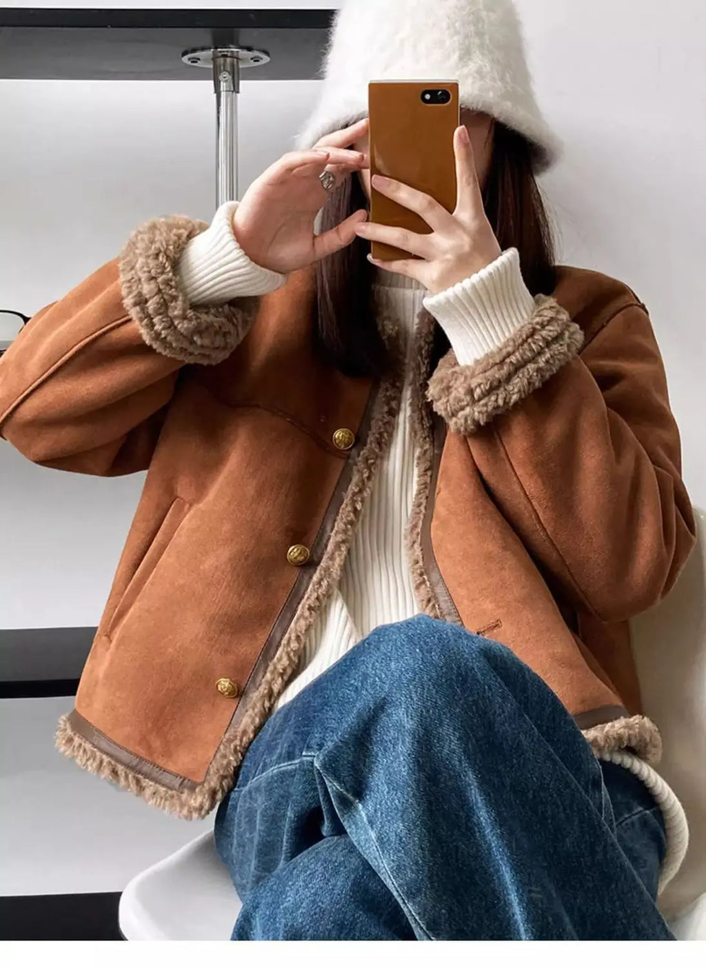 Women’s Cropped Faux Fur Jacket