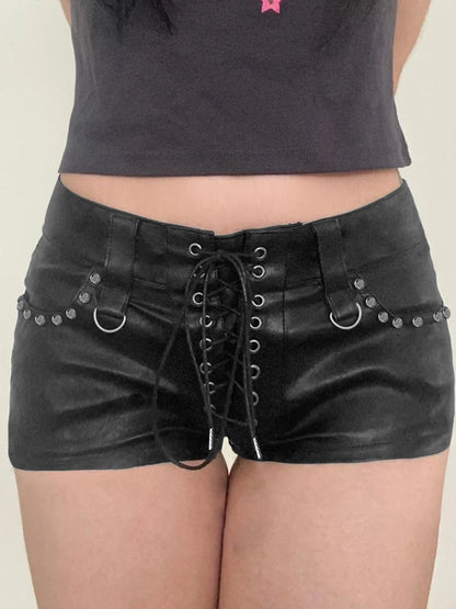 Rivet Leather Shorts