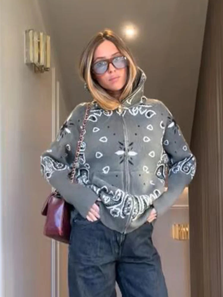 Women’s Jacquard Zip Cardigan
