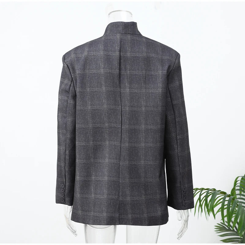 Irregular Check Blazer Jacket