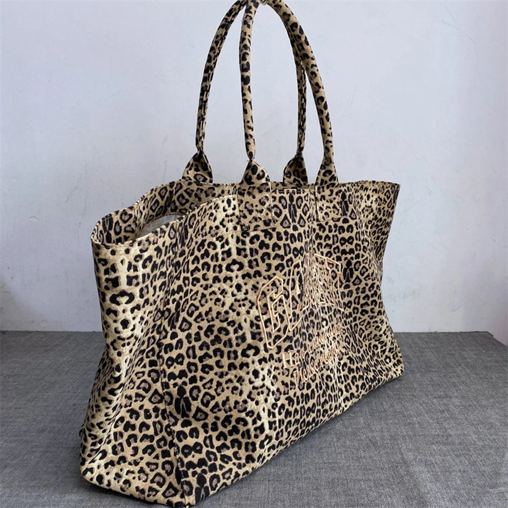 Leopard Canvas Tote Bag