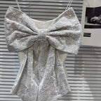 Sequined Big Bow Top