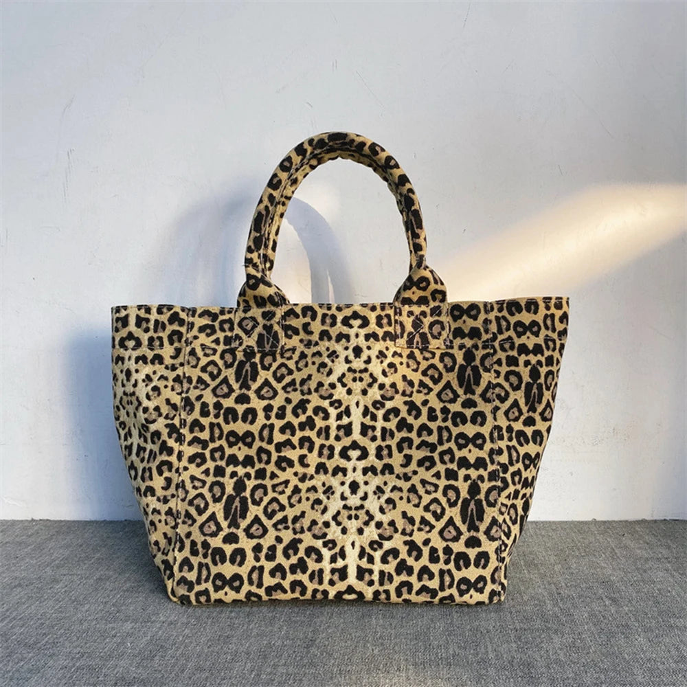 Leopard Canvas Tote Bag