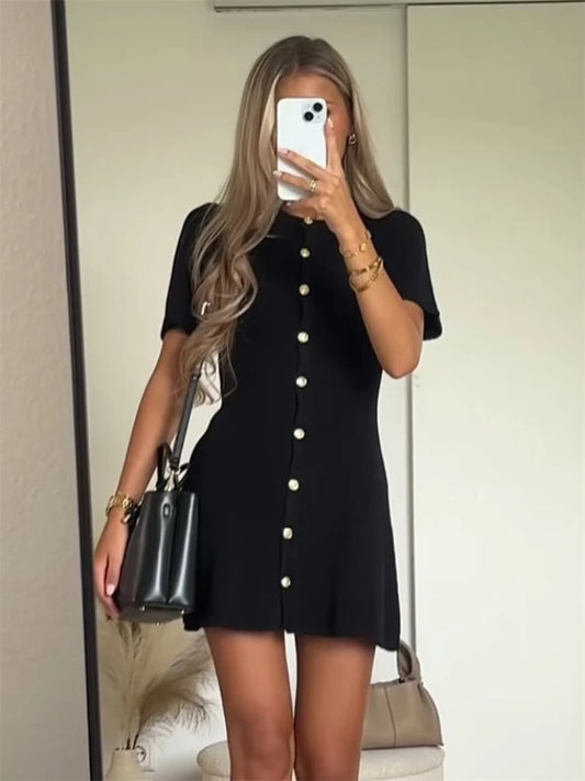 Elegant Knit Mini Dress