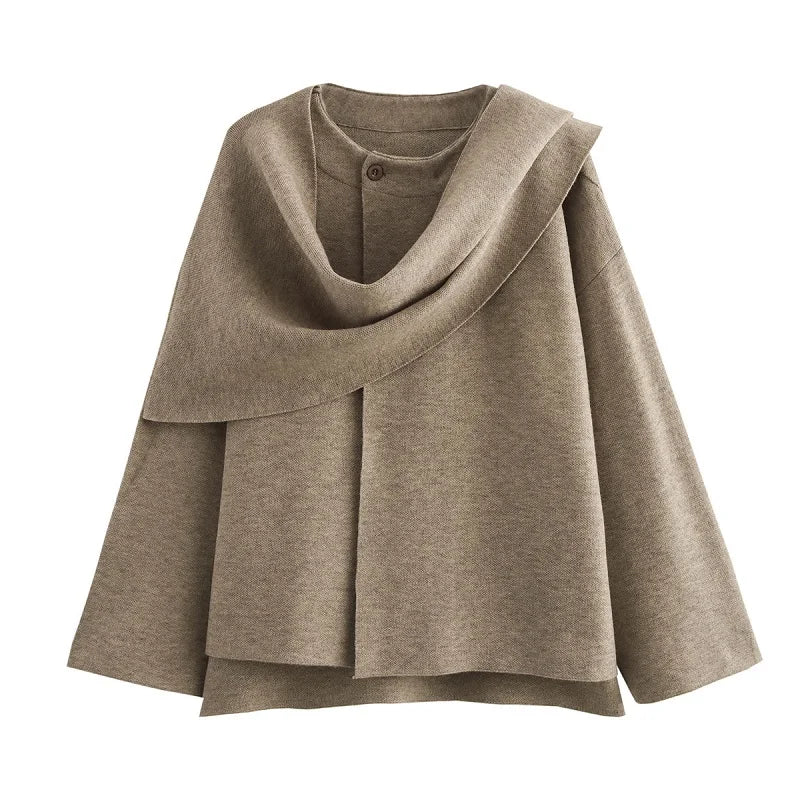 Women's Asymmetric Scarf Jacket