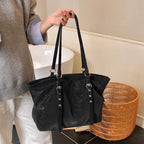 Mirella Suede Buckle Tote Bag