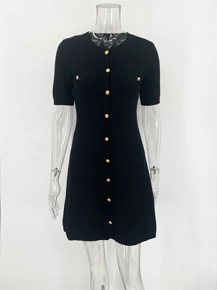Elegant Knit Mini Dress