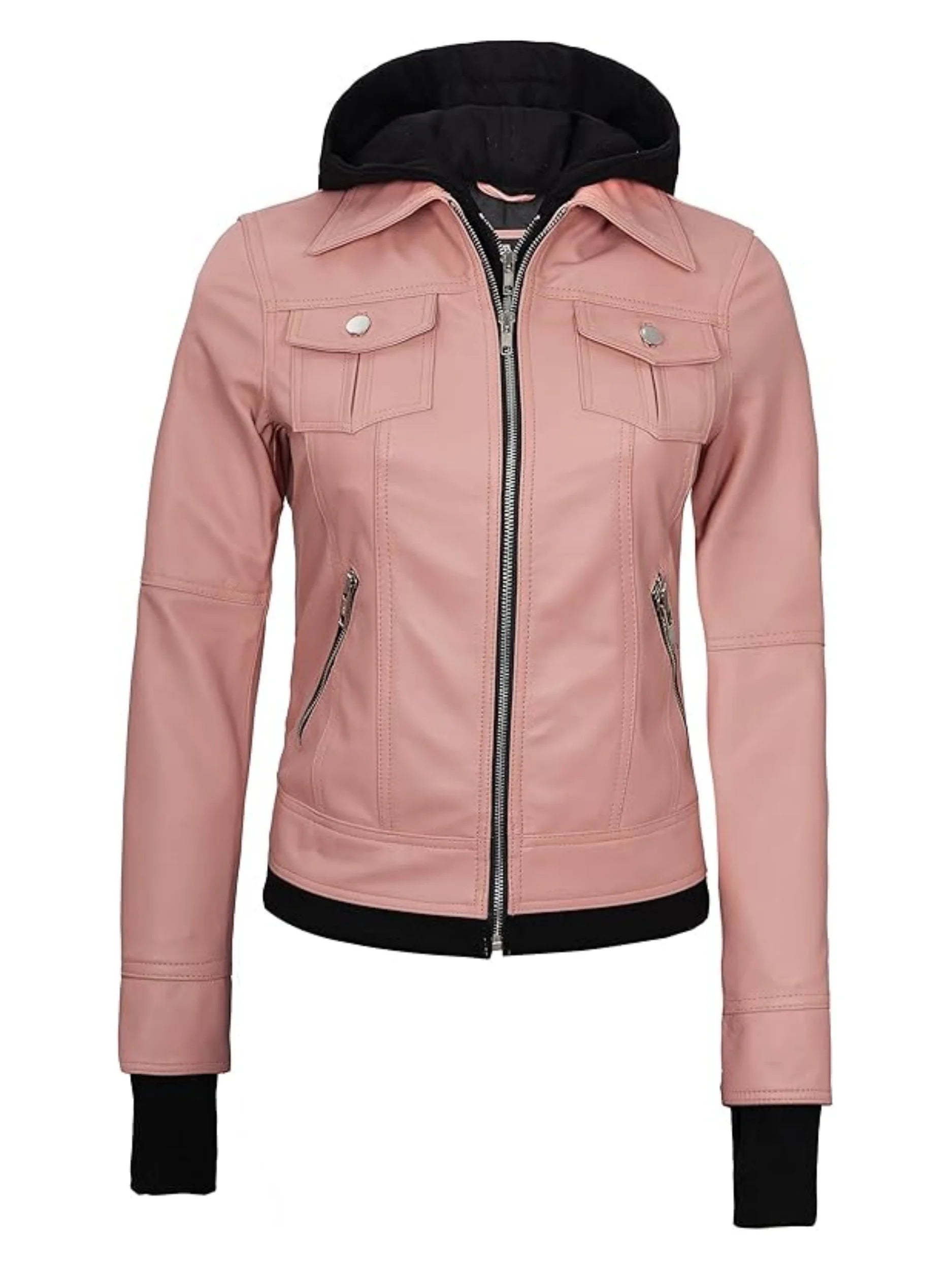 Raven Hooded Moto Jacket
