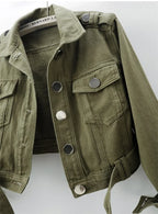 Women’s Army Green Denim Jacket