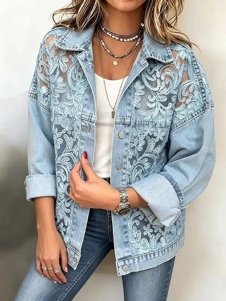 Aria Lace Denim Jacket
