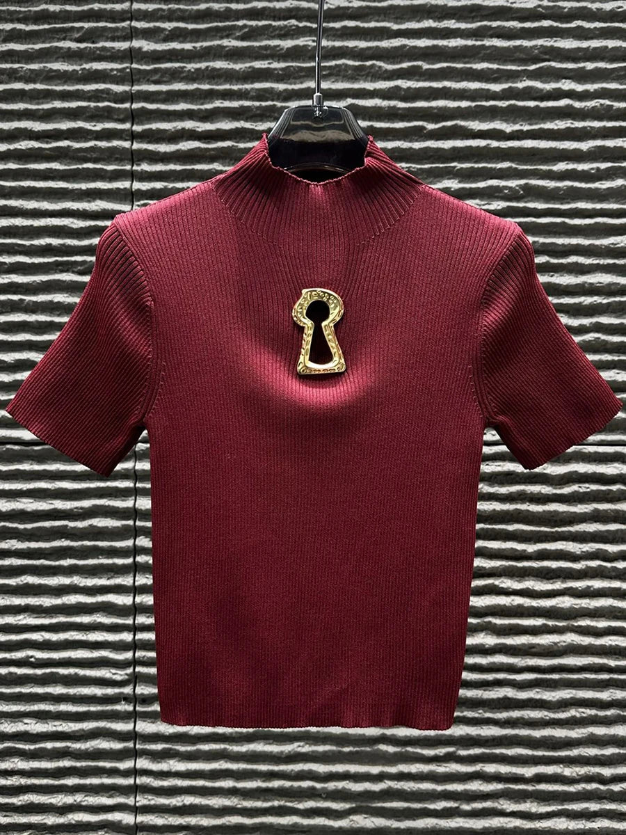 Women’s Turtleneck Buckle T-Shirt