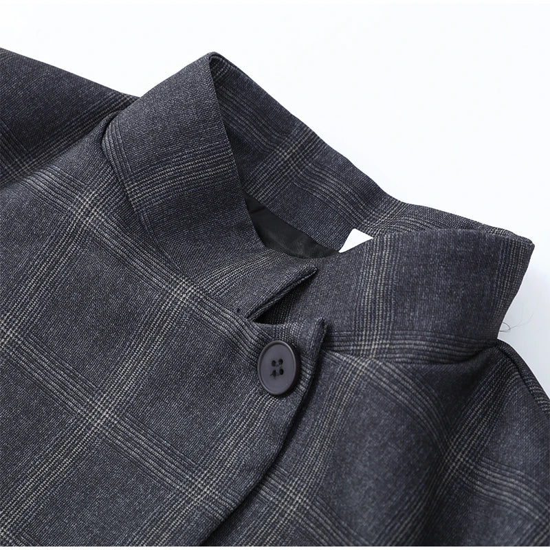 Irregular Check Blazer Jacket