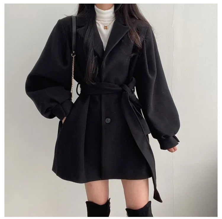 Isadora Lace-Up Wool Coat