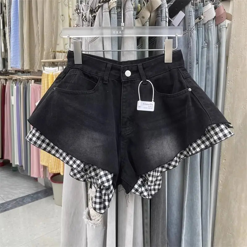 Women’s Lace Trim Denim Shorts