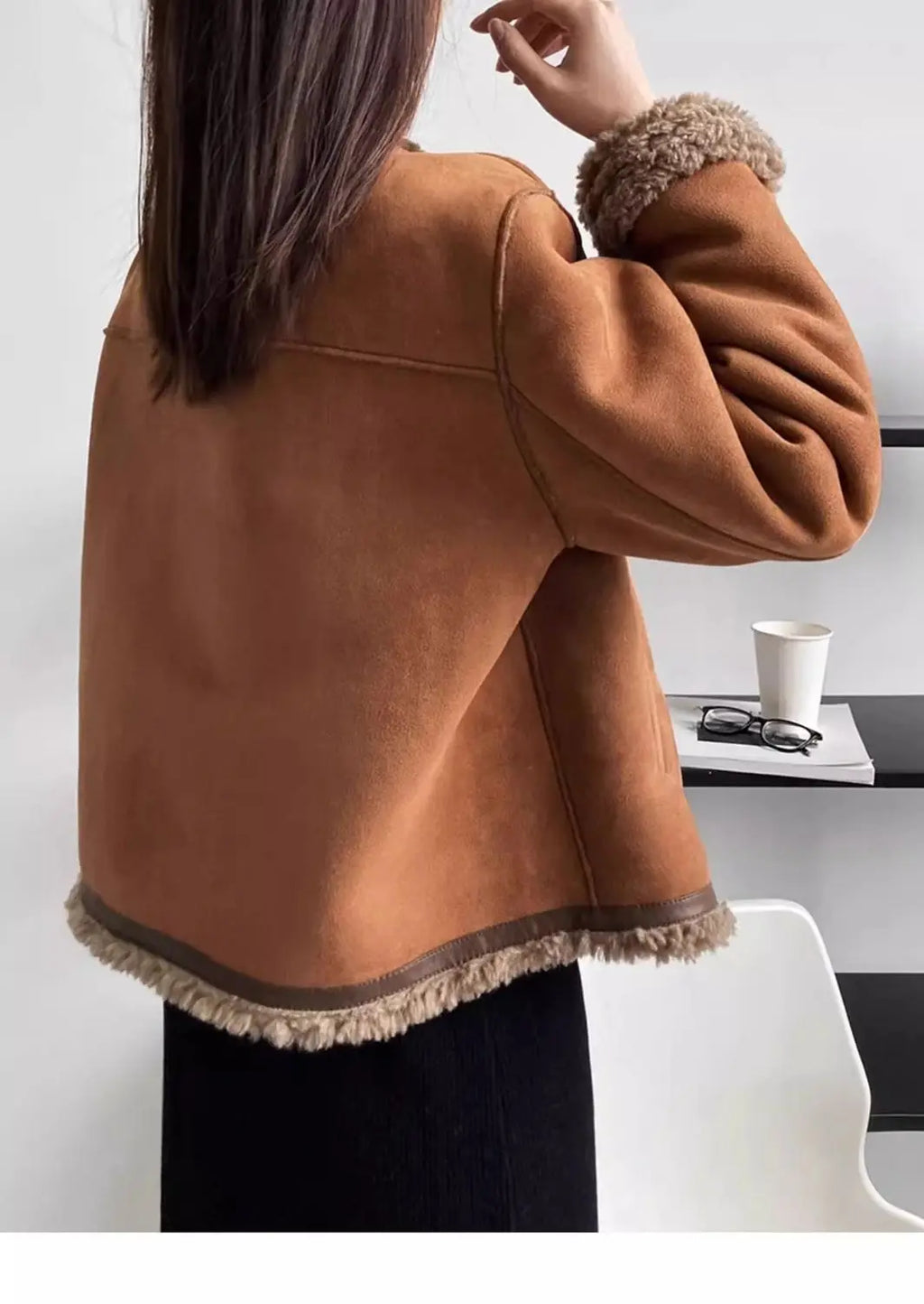 Women’s Cropped Faux Fur Jacket