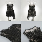 Women’s Strapless Lace Evening Dress