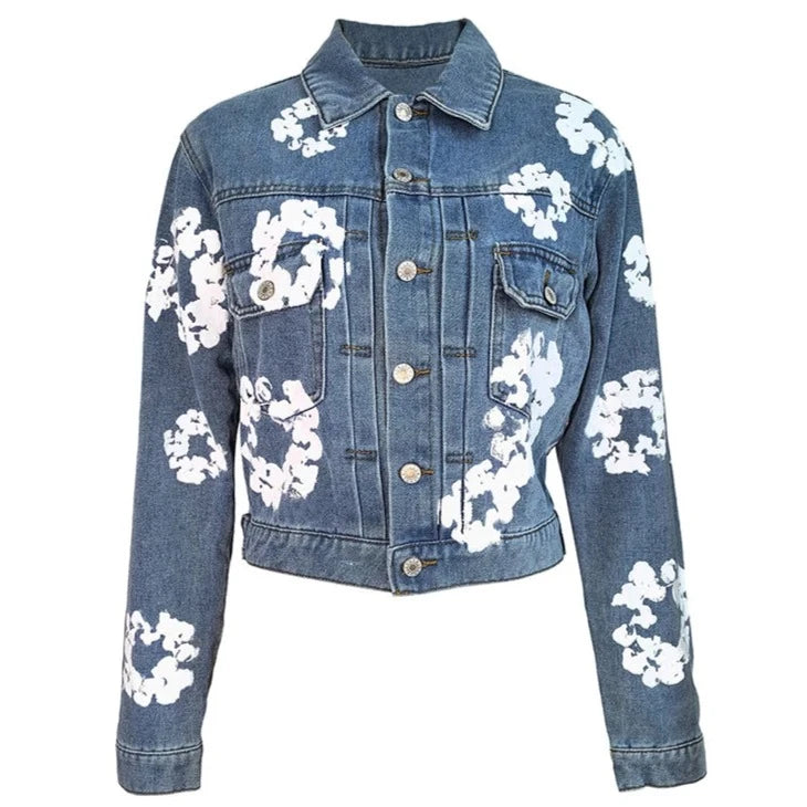 Floral Print Denim Jacket