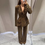 Women’s Velvet Blazer Suit Set
