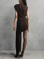 Irregular Ruched Mini Dress