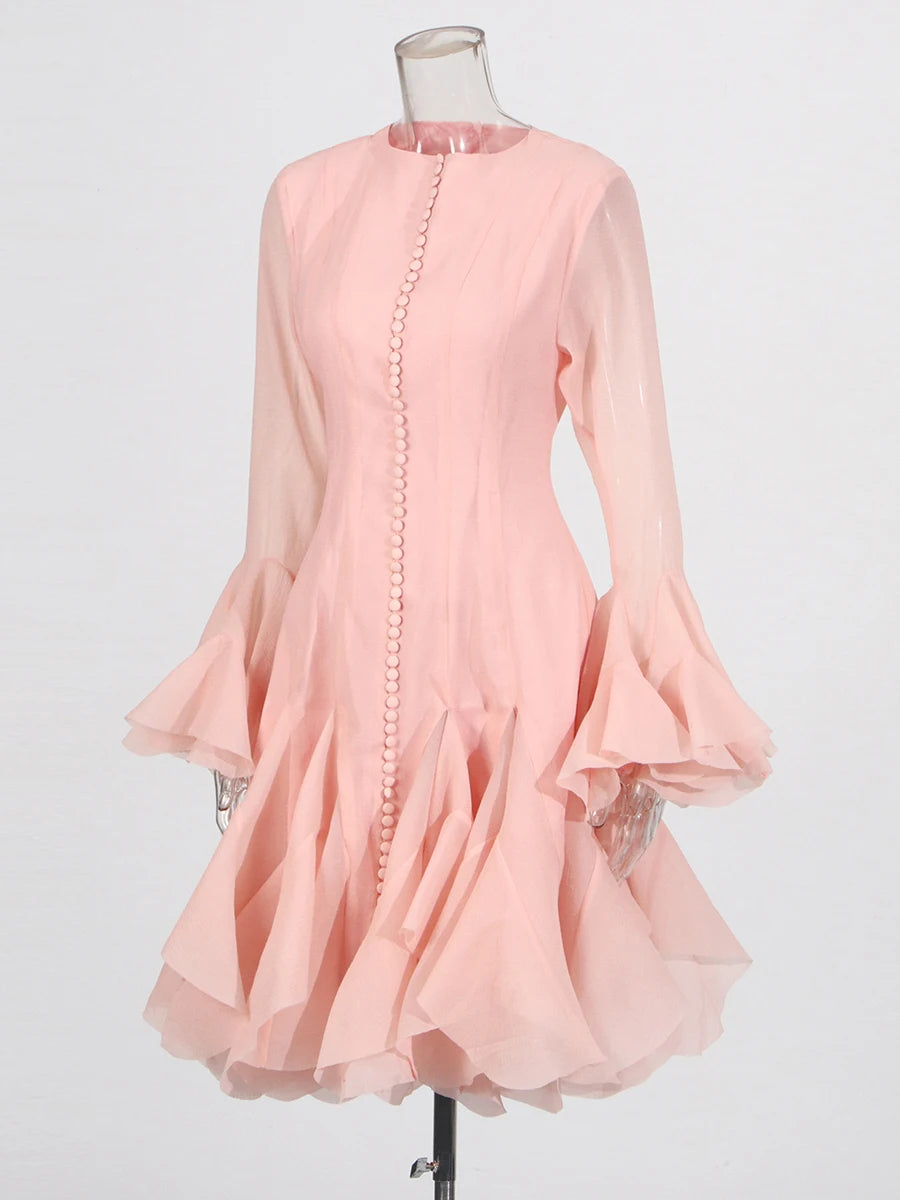 Women’s High Waist Ruffle Dress