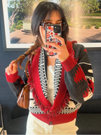 Patchwork Printed Cardigan