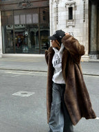 Colette Long Plush Faux Fur Coat