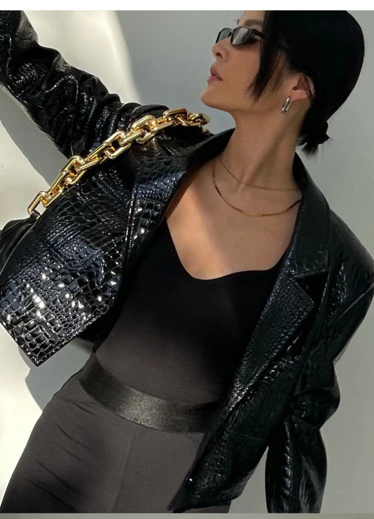 Leire Short Crocodile Jacket