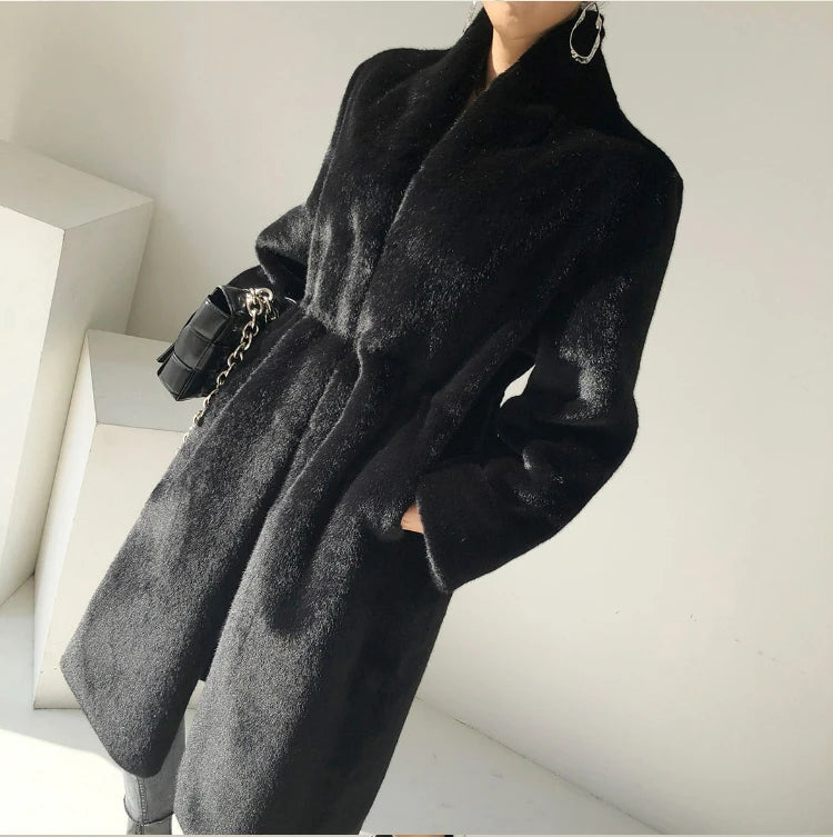 Vivienne Long Faux Mink Coat