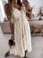 Alina Lace V-Neck Maxi Dress