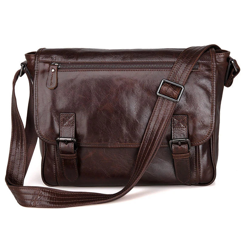 Leon Leather Messenger Bag