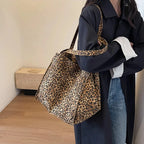 Retro Leopard Canvas Tote Bag