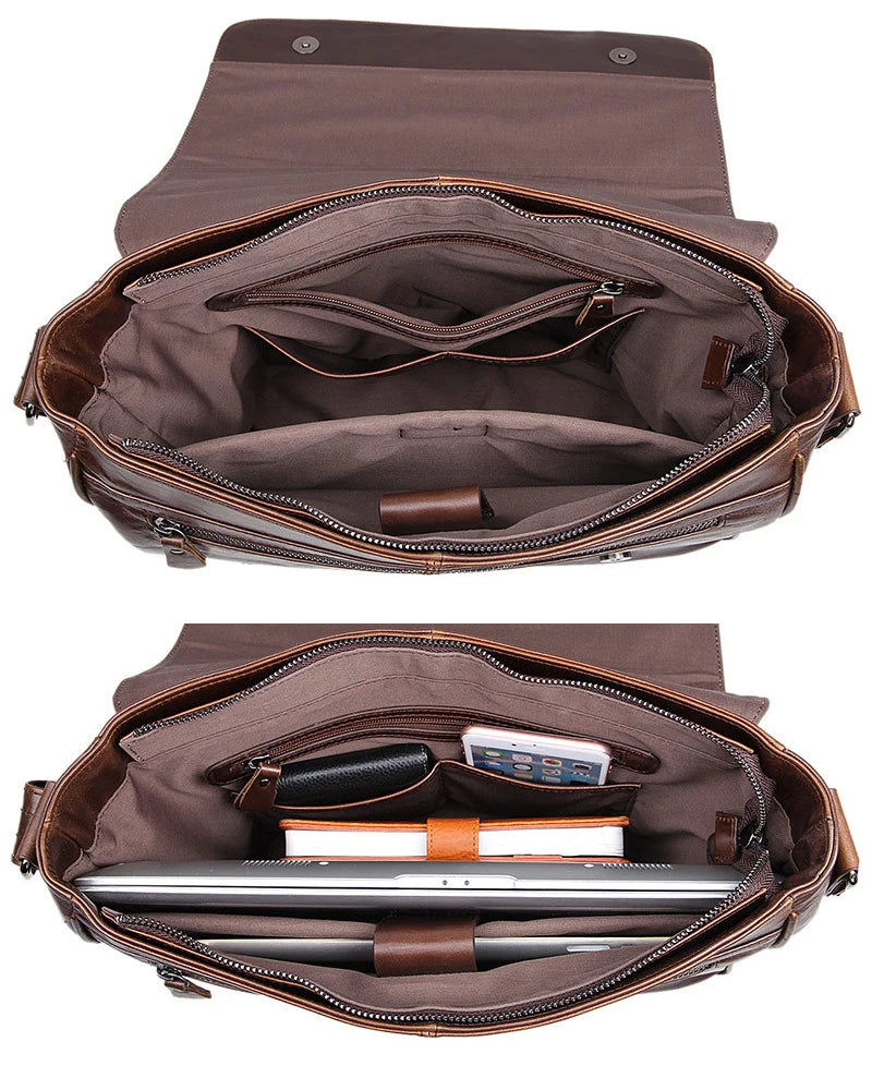 Leon Leather Messenger Bag
