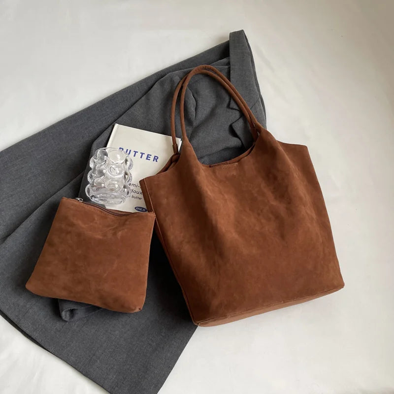 Isabelle Suede Shoulder Tote