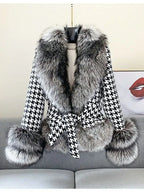 Montelle Tweed Fur Coat