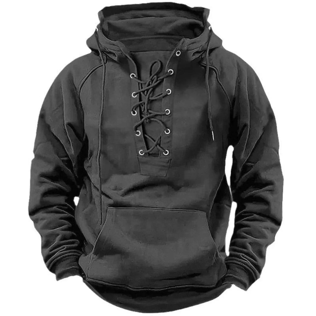 Maddox Vintage Lace-Up Hoodie