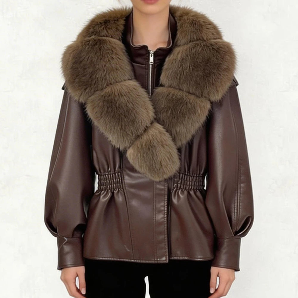Agnes Faux Fur Leather Jacket