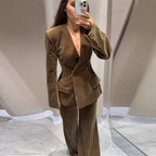 Women’s Velvet Blazer Suit Set