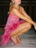 Amalia Glitter Halter Dress