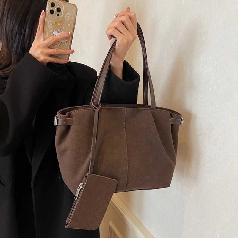 Maribel Suede Bucket Tote